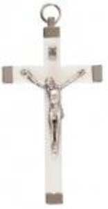 Crucifix with White Inlay 9.5cm