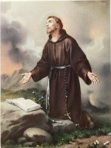 St Francis of Assisi Praying A5 size