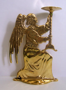 Antique Brass Angel Candle Holder