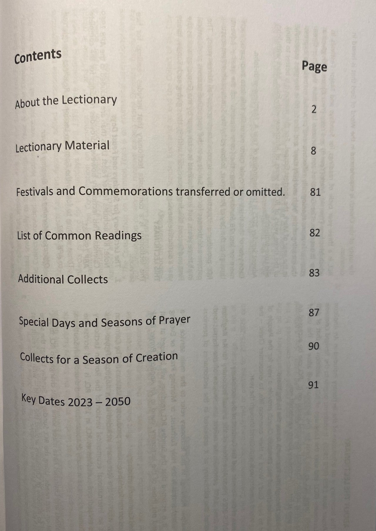 Anglican Lectionary 2026