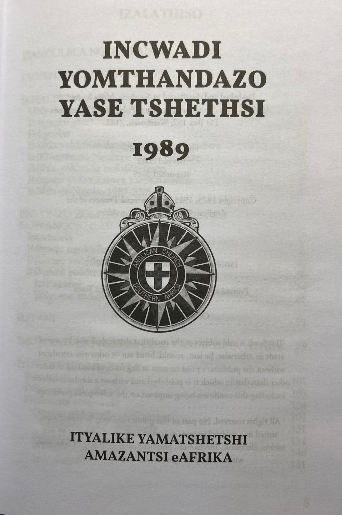 Anglican Prayer Book in isiXhosa