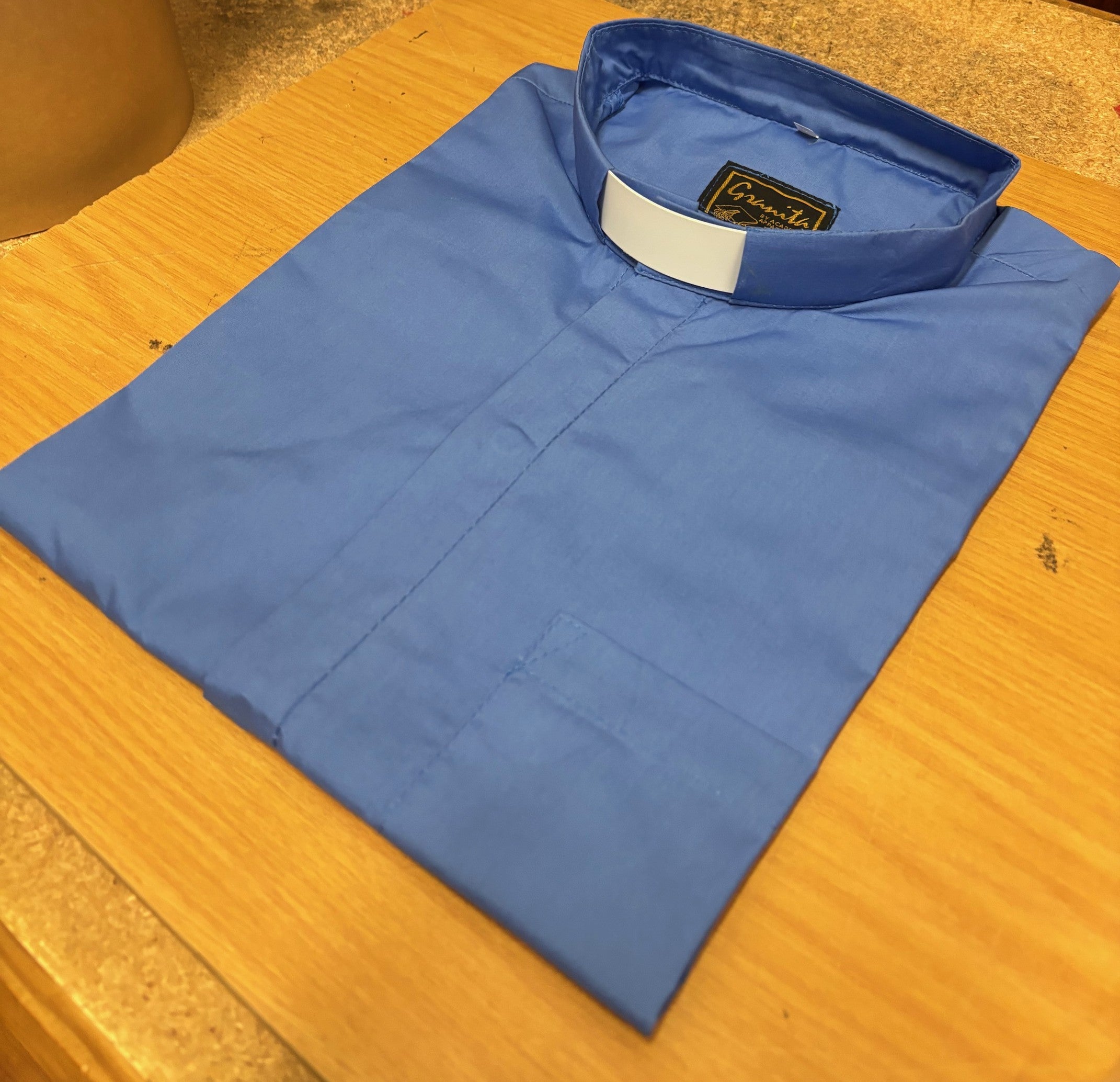 Clerical Shirt short-sleeved Blue different sizes