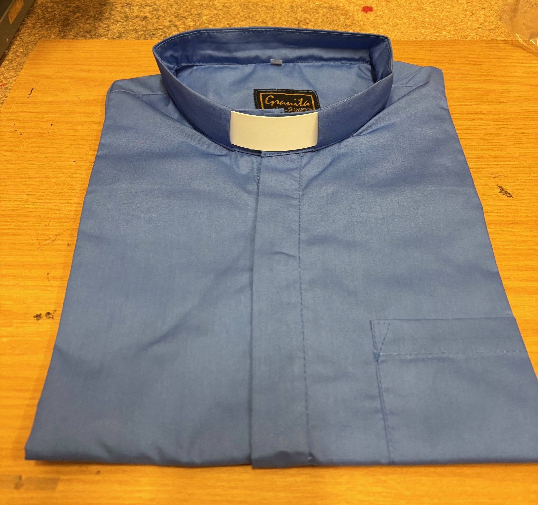 Clerical Shirt short-sleeved Blue different sizes