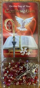 Confirmation rosary with card
