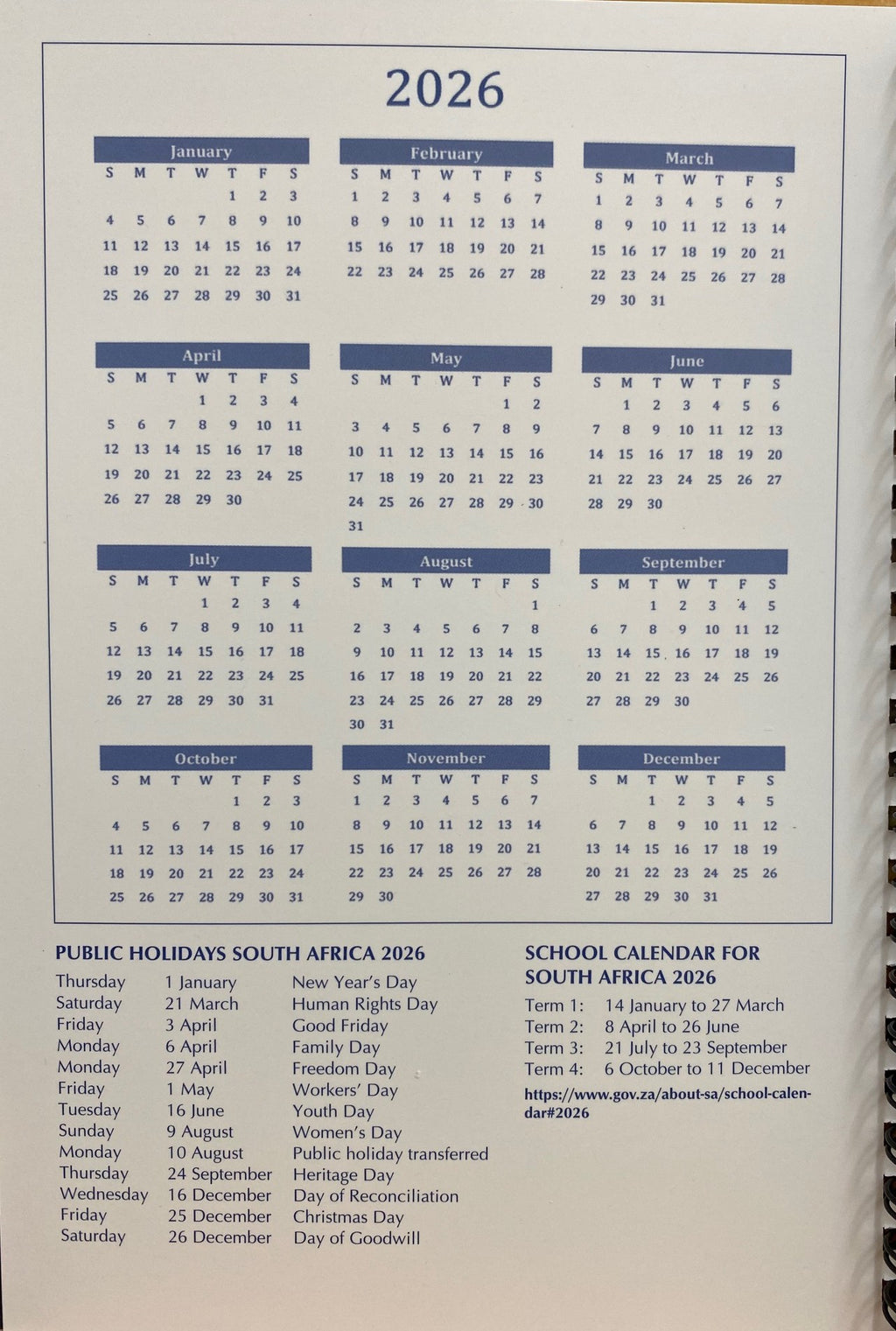 The Liturgical Diary for Southern Africa 2026