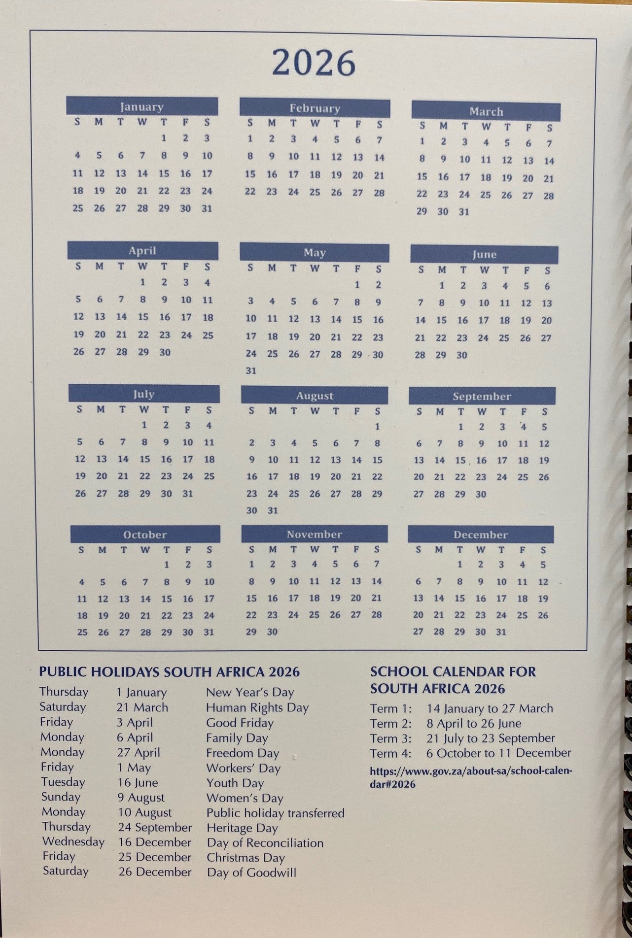 The Liturgical Diary for Southern Africa 2026