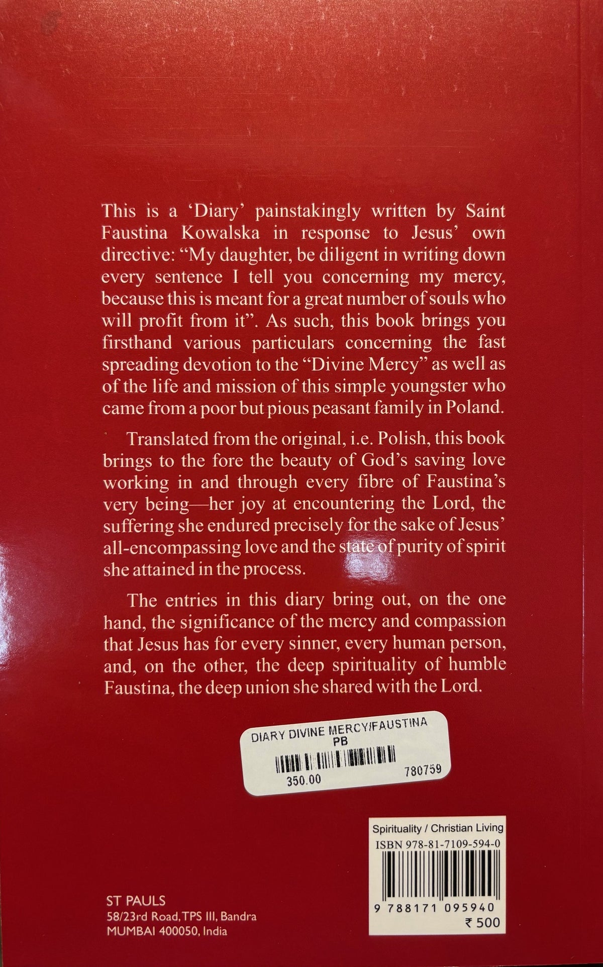 Diary of Saint Faustina - Divine Mercy in my soul