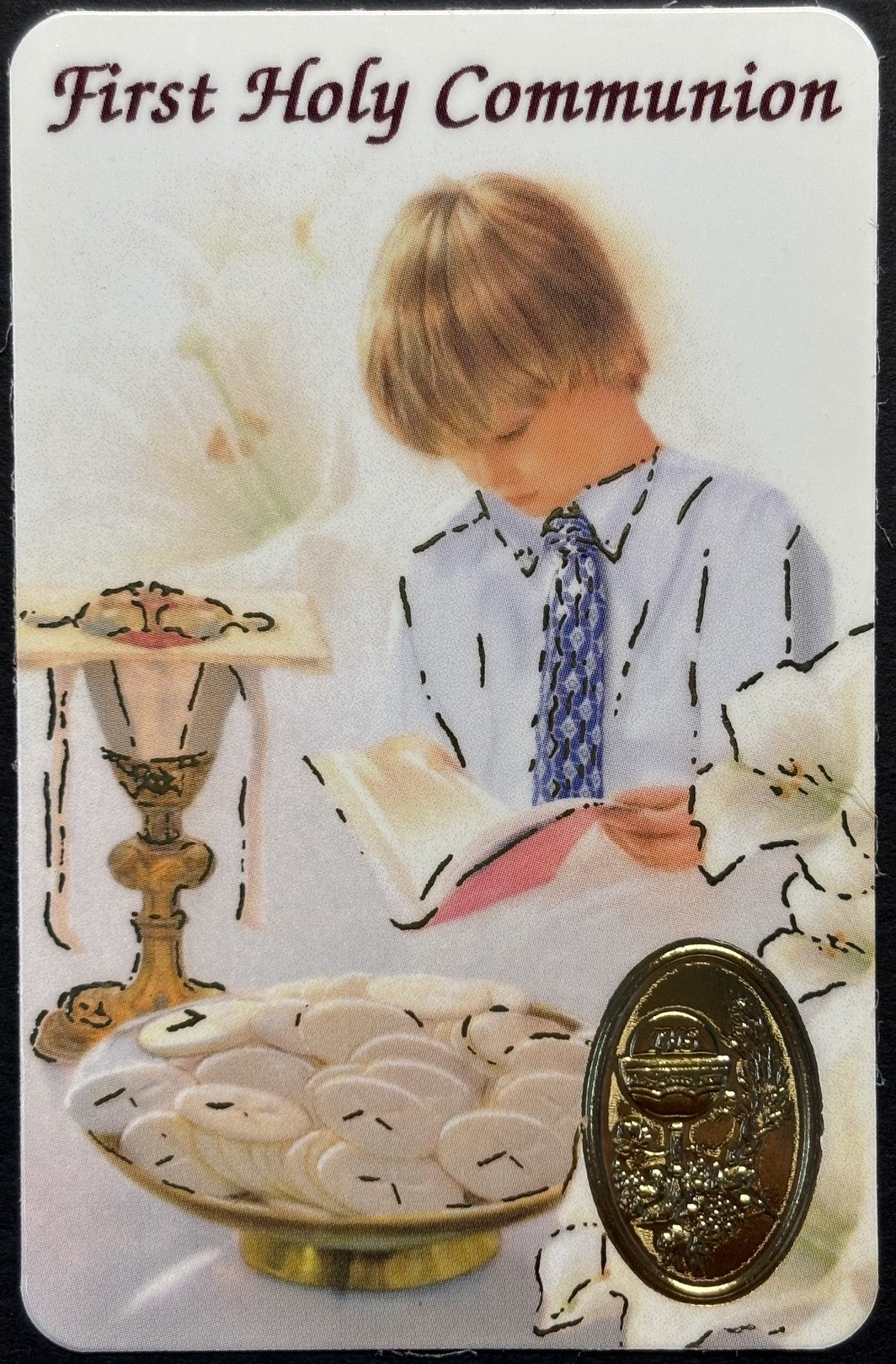 First Holy Communion card and prayer - boy