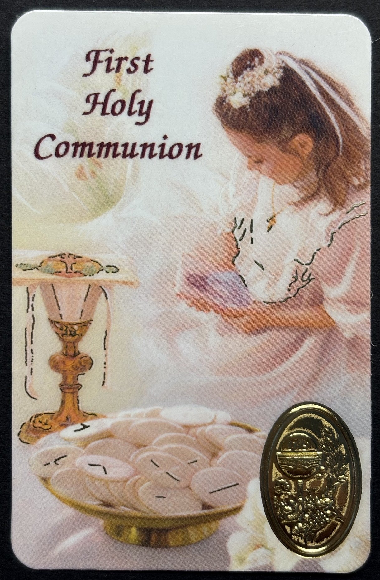First Holy Communion card - girl
