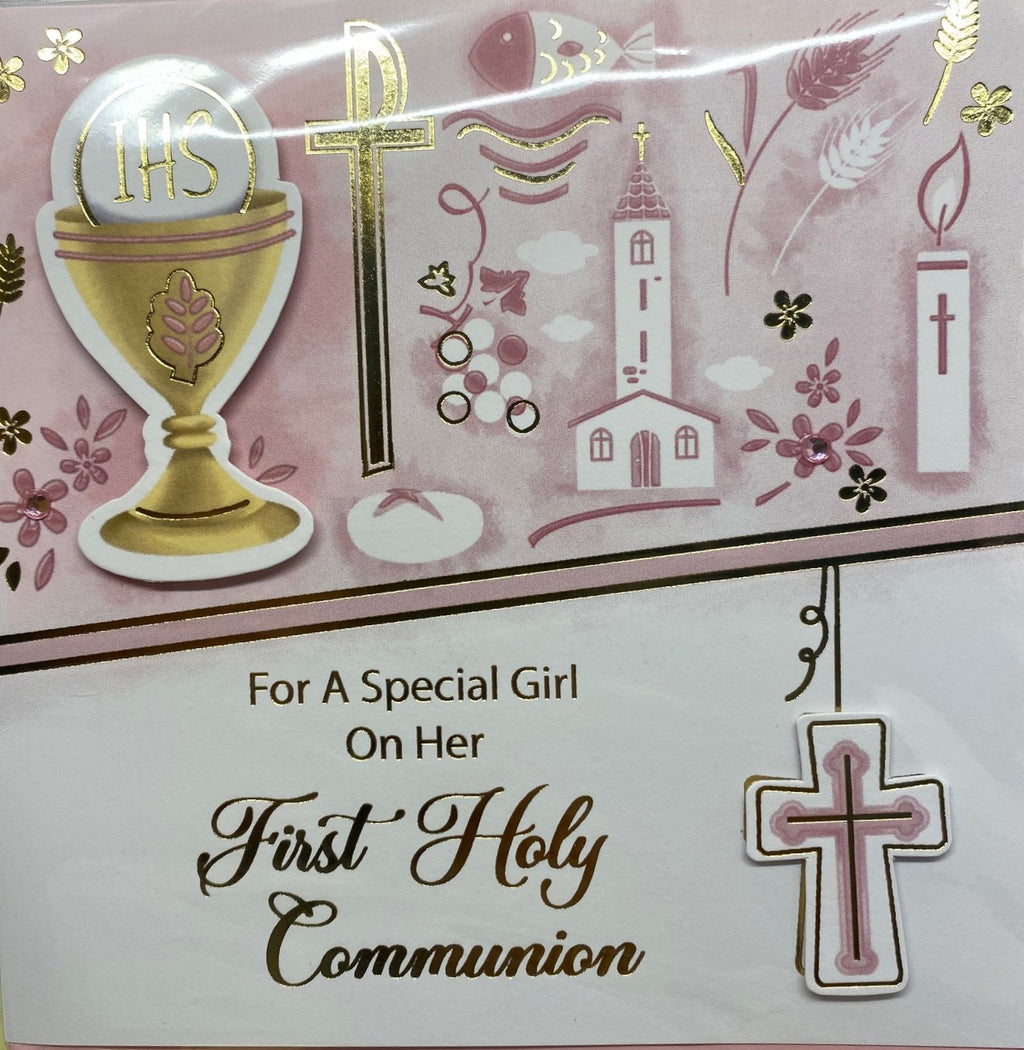First Communion card - girl