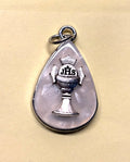 First Communion medal white