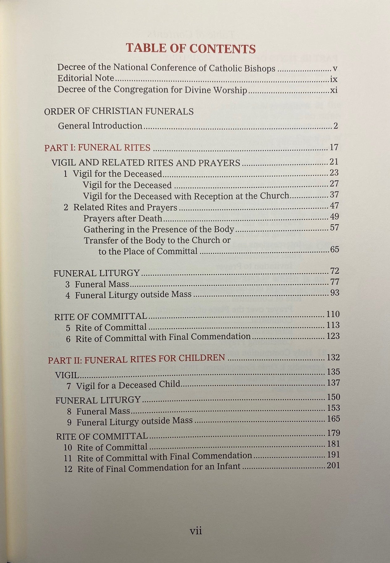 Orde van Christelike begrafnisse met verassingsrite - Voorsitter