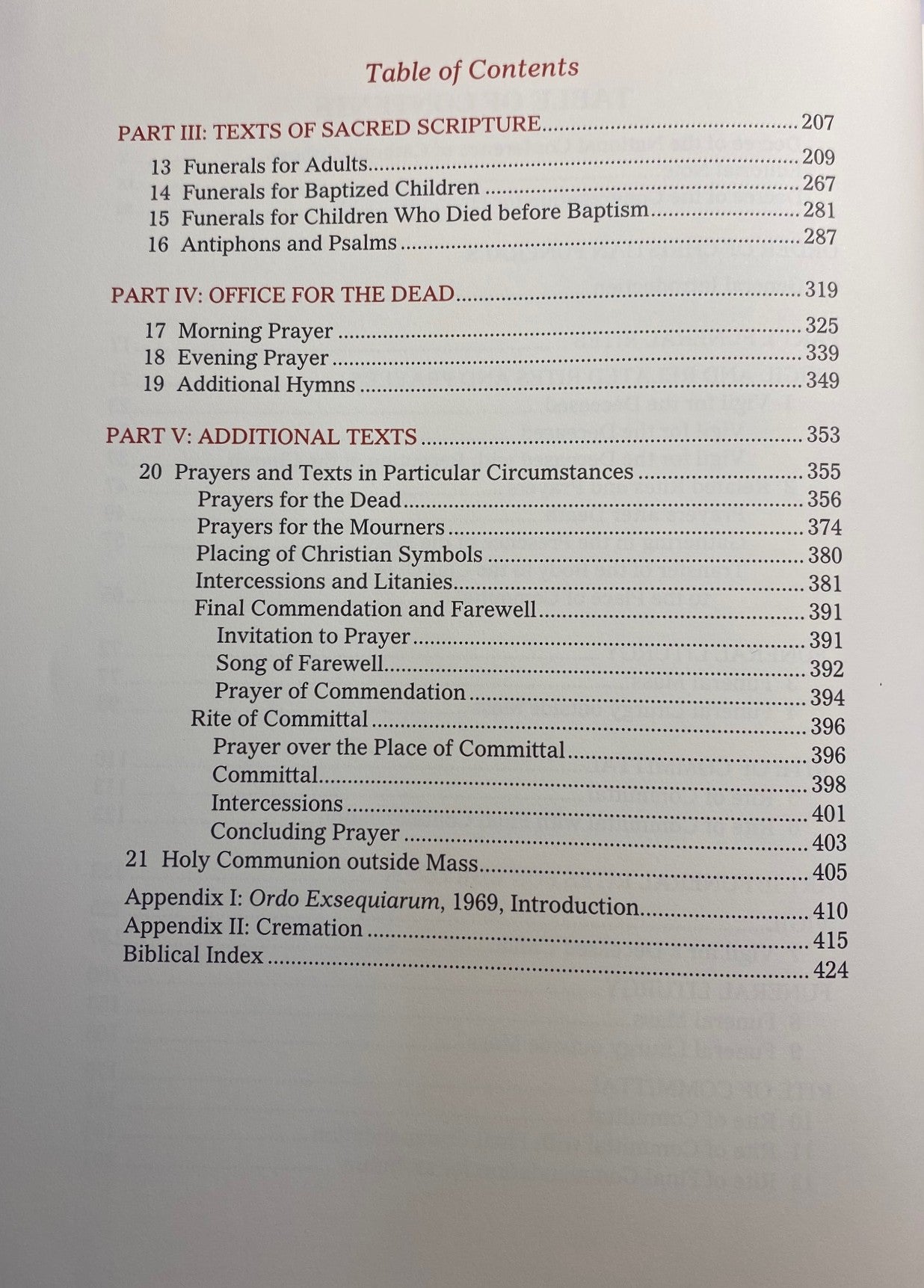 Orde van Christelike begrafnisse met verassingsrite - Voorsitter