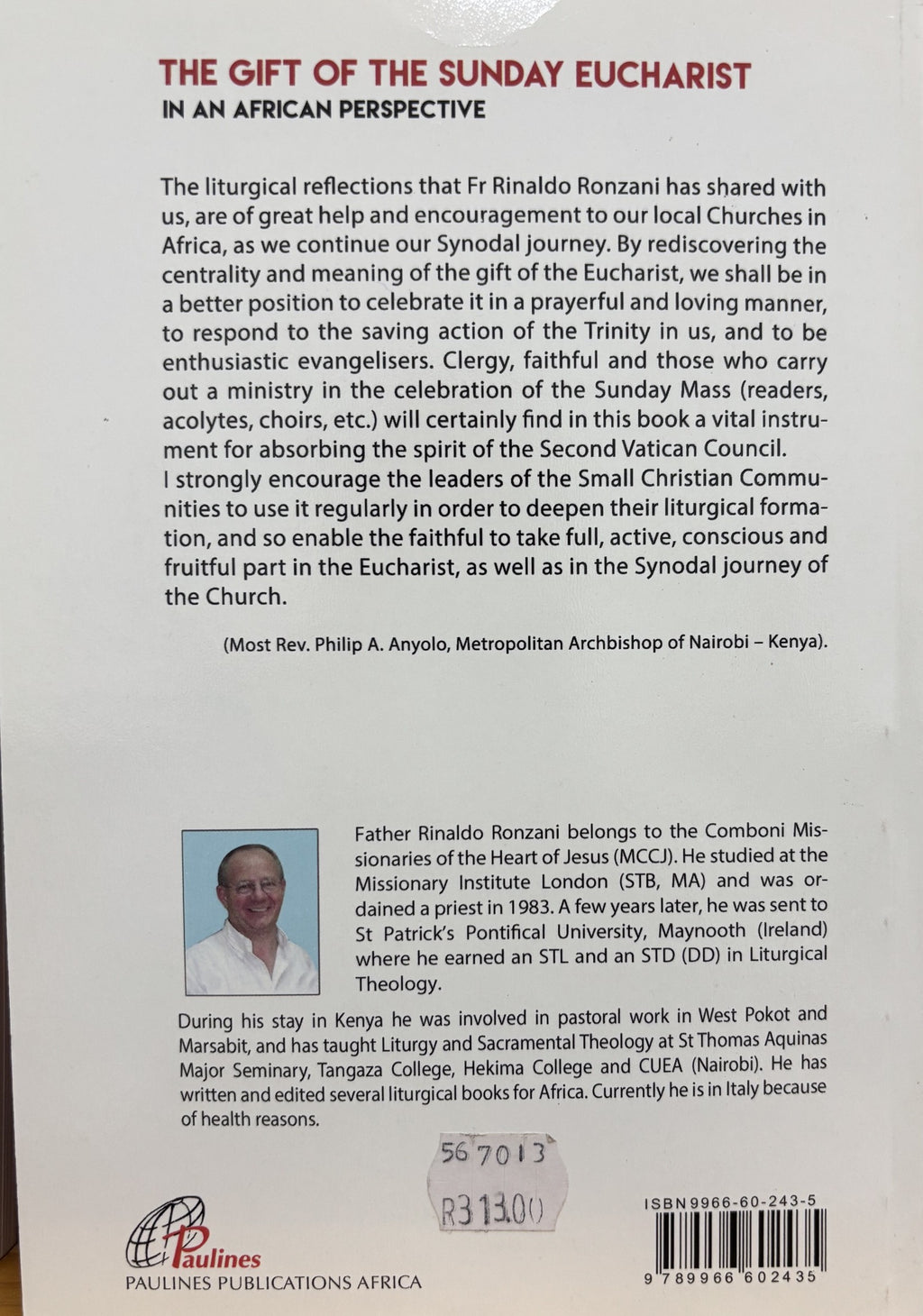 The Gift of the Sunday Eucharist in an African perspective