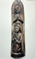 Holy Family plaque wood carving (Zimbabwe)