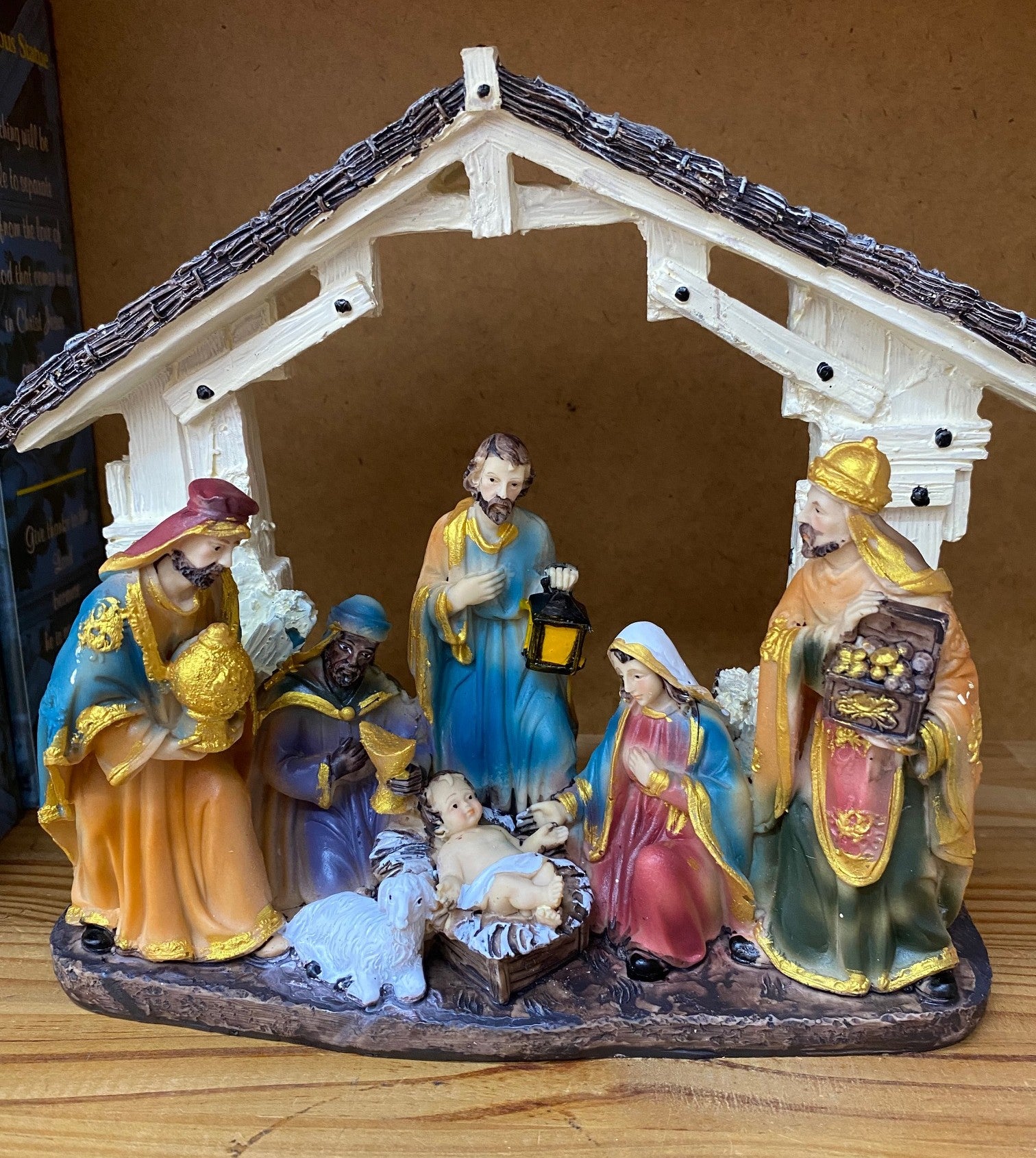 Nativity set with roof