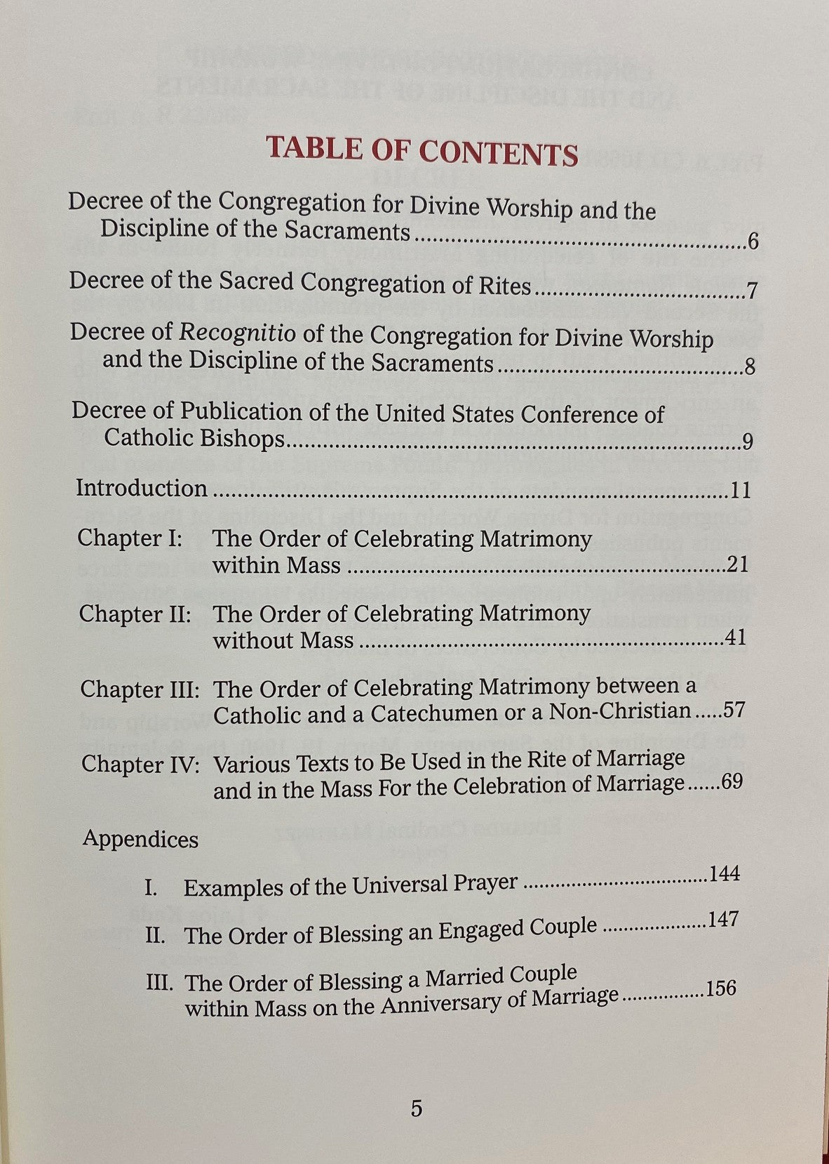 Die Orde van die Viering van die Huwelik