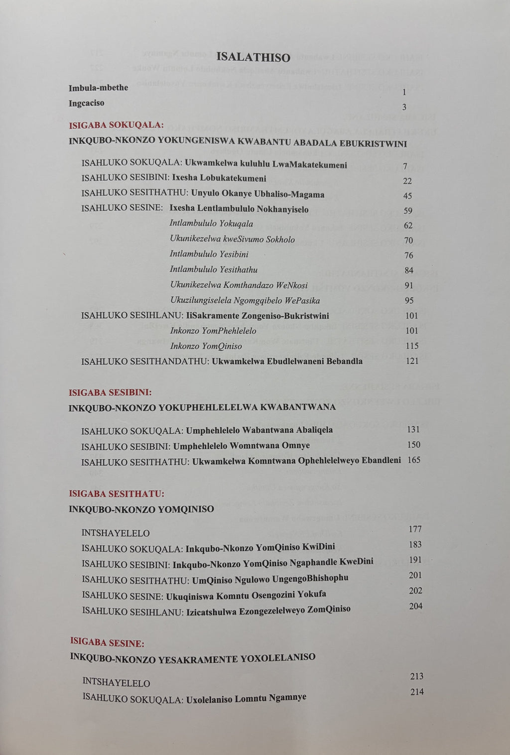 Xhosa Sacramentary Ritual iiSakramente zaseRoma