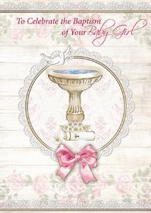 Baptism of Baby Girl Card