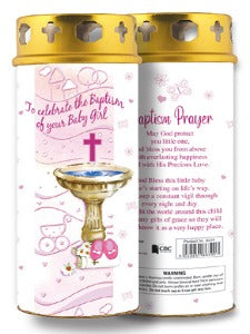 Baptism Candle for a Girl
