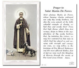 St Martin de Porres Prayer Card