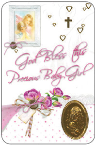 Baby Blessings Prayer Card - Girl