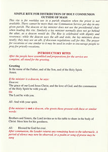 Simple Rite for Distribution of Holy Communion Outside of Mass