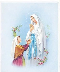 Our Lady of Lourdes Picture A4 grootte