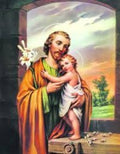 St Joseph met die Jesuskind A5 grootte