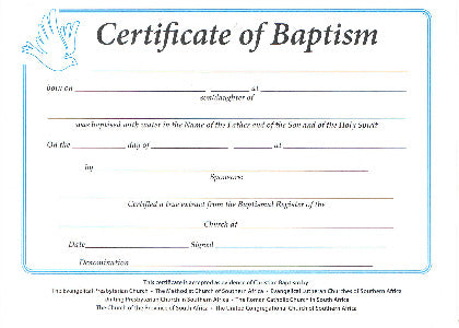 Baptism Certificate - Ecumenical