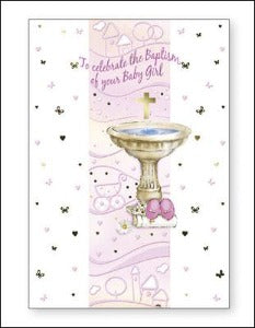 Baptism of Baby Girl Card