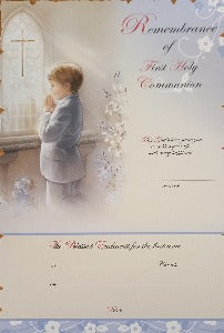 First Holy Communion Certificate - Boy