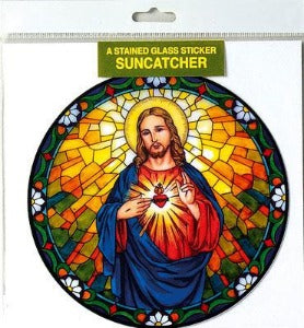 Sacred Heart Sun Catcher Window Sticker
